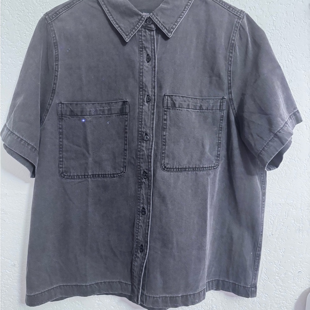 Quince Charcoal Button Down Casual Shirt